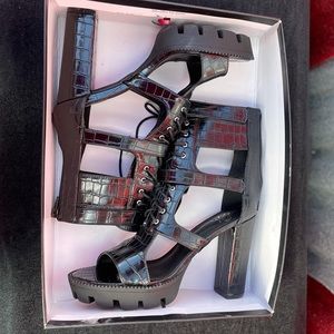 LACEY- Snake Strap Heels